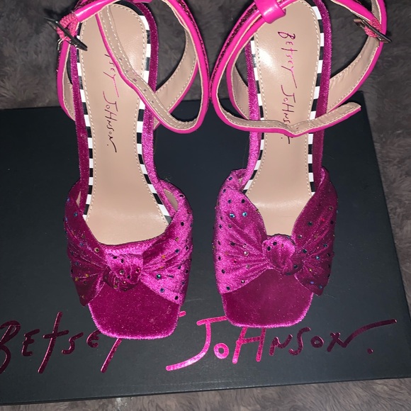 Betsey Johnson Shoes - Betsey Johnson Pink Velvet Women's Sandals